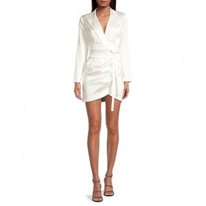 Lavish Alice White Belted Long Sleeve Dress